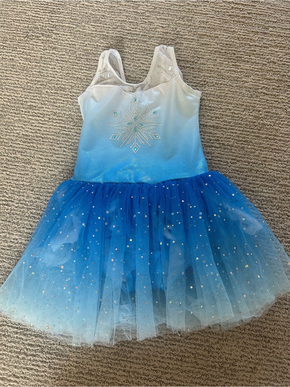 2T Blue Ombre Snowflake Tulle Leotard